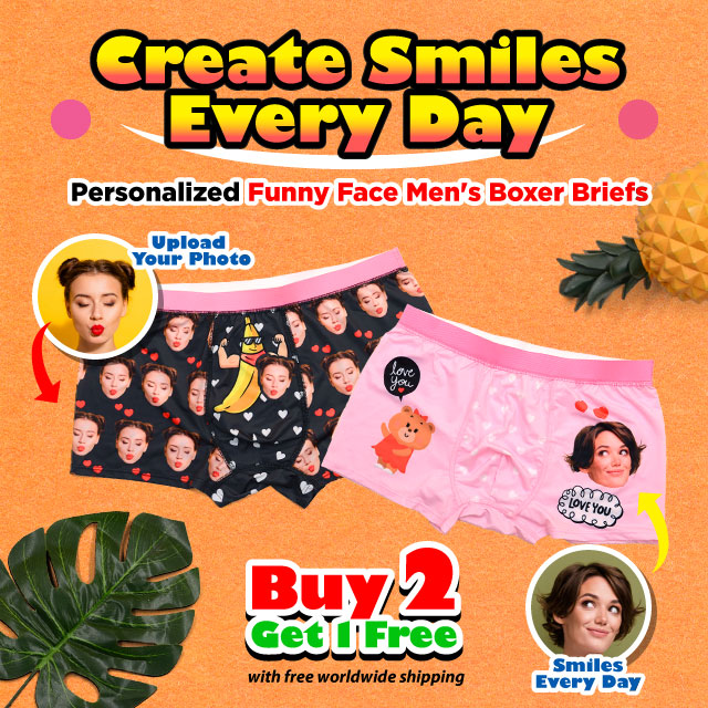 Exciting Offer: Buy 2 Get 1 Free on Custom Face Men's Boxer Briefs!