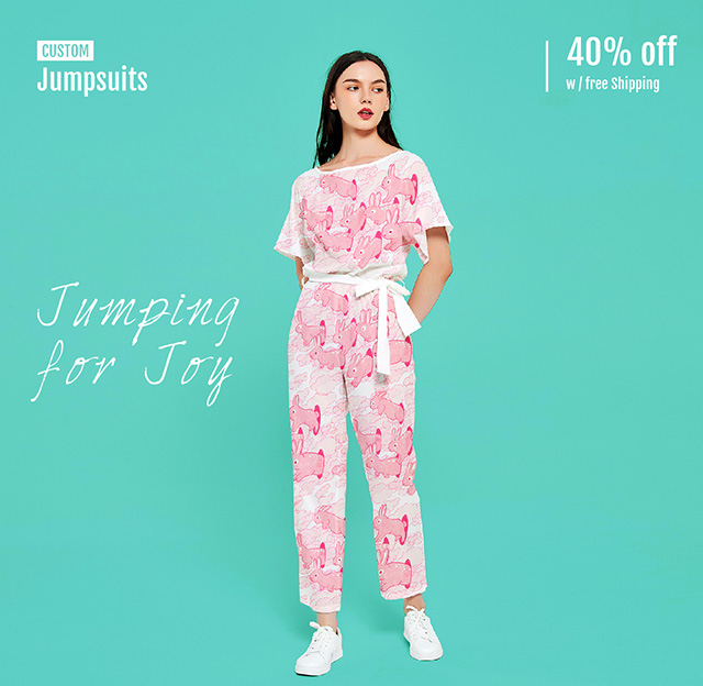 Custom Printed Jumpsuits: 40% Off w/ Free Shipping!