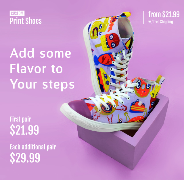 Personalize your own shoes from $21.99 with free shipping!