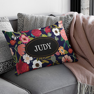 Personalized Floral Name Pillow Case