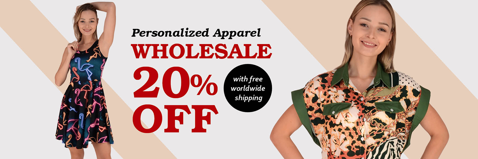 Personalized Apparel: Wholesale 20% Off ith Free Shipping