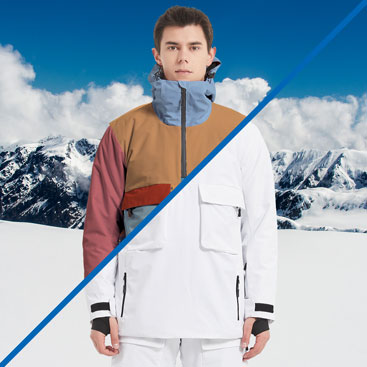 Custom Men's Pullover Zip Ski And Snowboard Waterproof Breathable Jacket