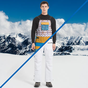 Custom Men's Front Zip Ski And Snowboard Bib Pants