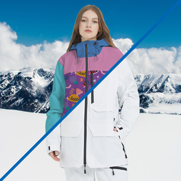 Custom Women's Multi Pockets Zip Ski And Snowboard Waterproof Breathable Jacket