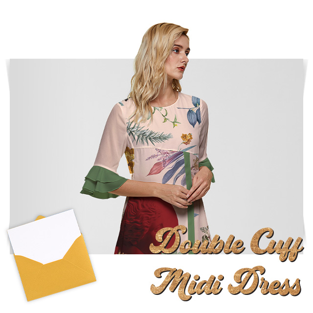 custom double cuff midi dress